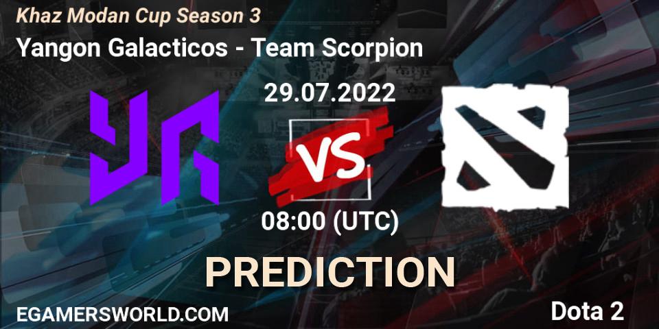 Prognoza Yangon Galacticos - Team Scorpion. 29.07.2022 at 07:53, Dota 2, Khaz Modan Cup Season 3