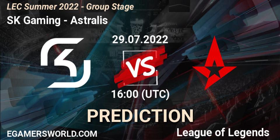 Prognoza SK Gaming - Astralis. 29.07.2022 at 16:00, LoL, LEC Summer 2022 - Group Stage