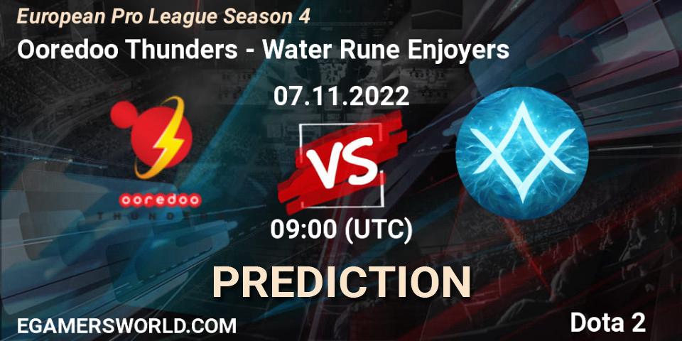 Prognoza Ooredoo Thunders - Water Rune Enjoyers. 07.11.2022 at 10:08, Dota 2, European Pro League Season 4