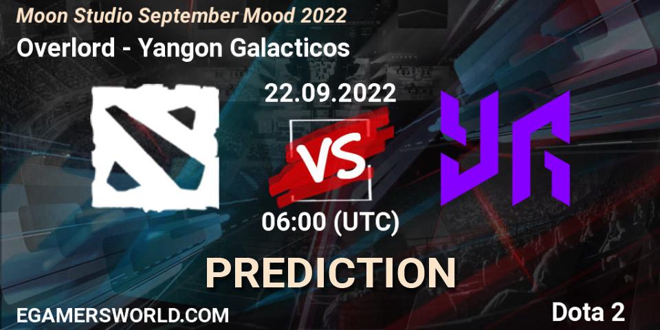 Prognoza Overlord - Yangon Galacticos. 22.09.2022 at 06:25, Dota 2, Moon Studio September Mood 2022