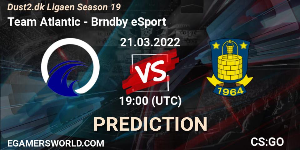 Prognoza Team Atlantic - Brøndby eSport. 21.03.2022 at 19:00, Counter-Strike (CS2), Dust2.dk Ligaen Season 19