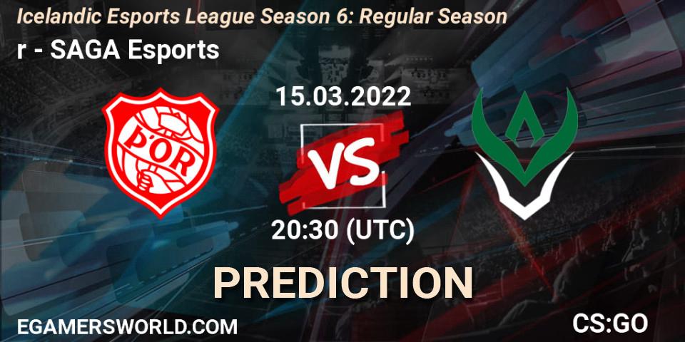 Prognoza Þór - SAGA Esports. 15.03.2022 at 20:30, Counter-Strike (CS2), Icelandic Esports League Season 6: Regular Season