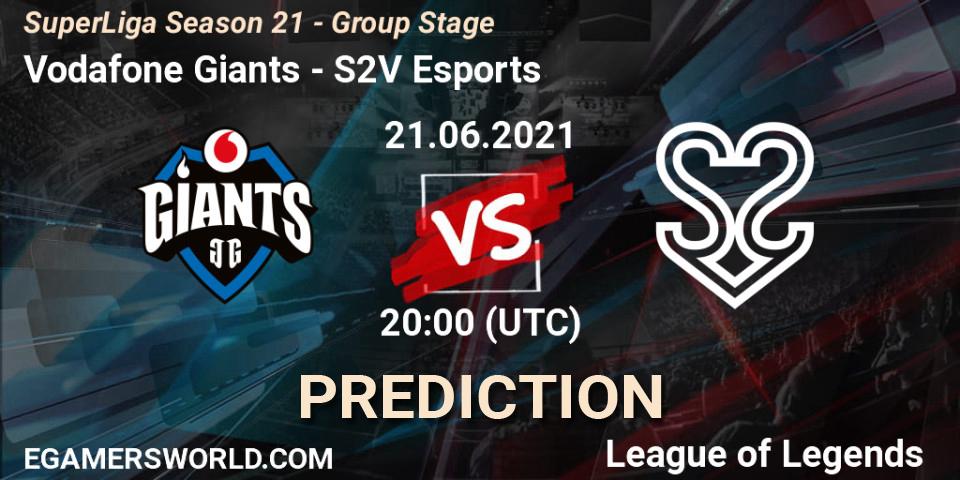 Prognoza Vodafone Giants - S2V Esports. 21.06.2021 at 18:00, LoL, SuperLiga Season 21 - Group Stage 