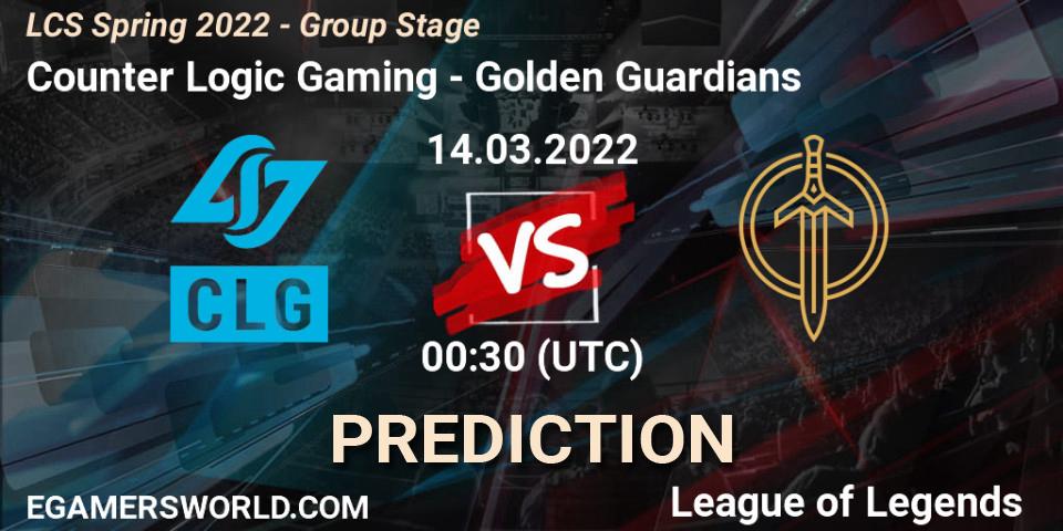 Prognoza Counter Logic Gaming - Golden Guardians. 13.03.22, LoL, LCS Spring 2022 - Group Stage