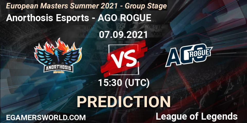 Prognoza Anorthosis Esports - AGO ROGUE. 07.09.2021 at 15:30, LoL, European Masters Summer 2021 - Group Stage