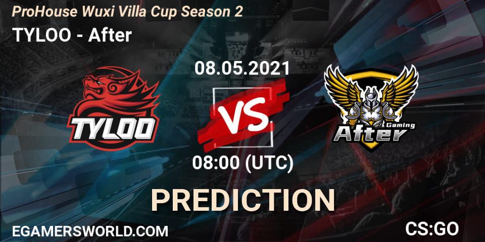 Prognoza TYLOO - After. 08.05.2021 at 08:45, Counter-Strike (CS2), ProHouse Wuxi Villa Cup Season 2