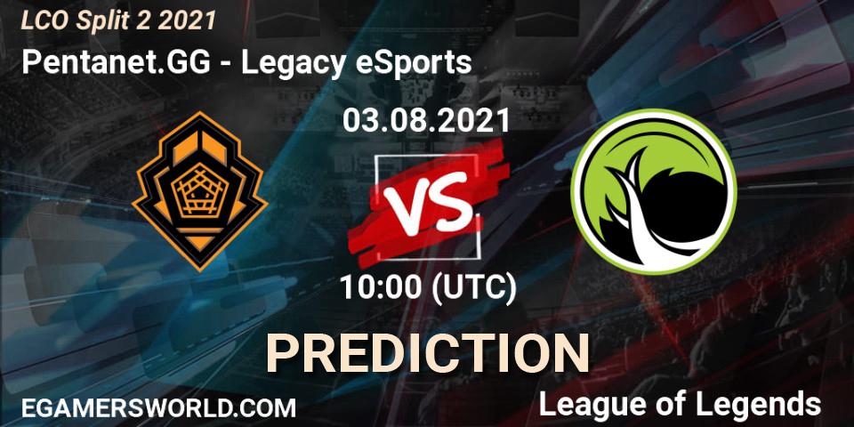 Prognoza Pentanet.GG - Legacy eSports. 03.08.21, LoL, LCO Split 2 2021