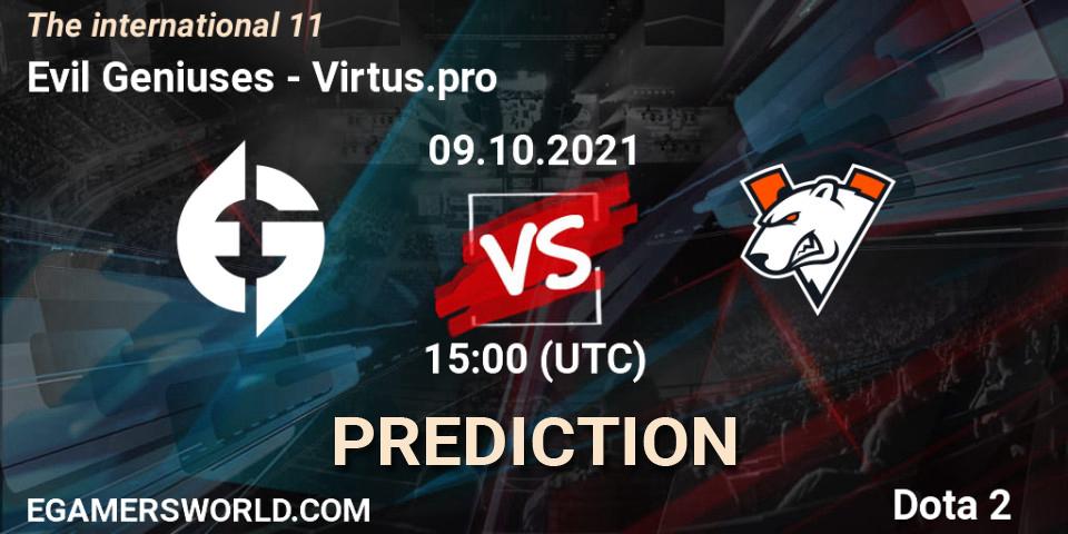 Prognoza Evil Geniuses - Virtus.pro. 09.10.2021 at 15:46, Dota 2, The Internationa 2021
