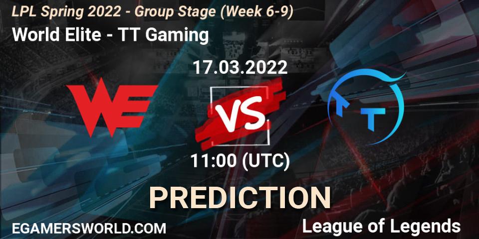Prognoza World Elite - TT Gaming. 17.03.22, LoL, LPL Spring 2022 - Group Stage (Week 6-9)
