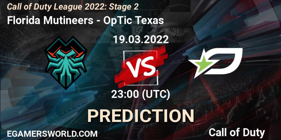 Prognoza Florida Mutineers - OpTic Texas. 19.03.22, Call of Duty, Call of Duty League 2022: Stage 2