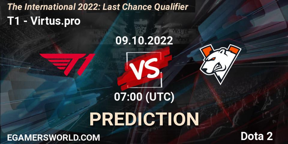 Prognoza T1 - Virtus.pro. 09.10.22, Dota 2, The International 2022: Last Chance Qualifier