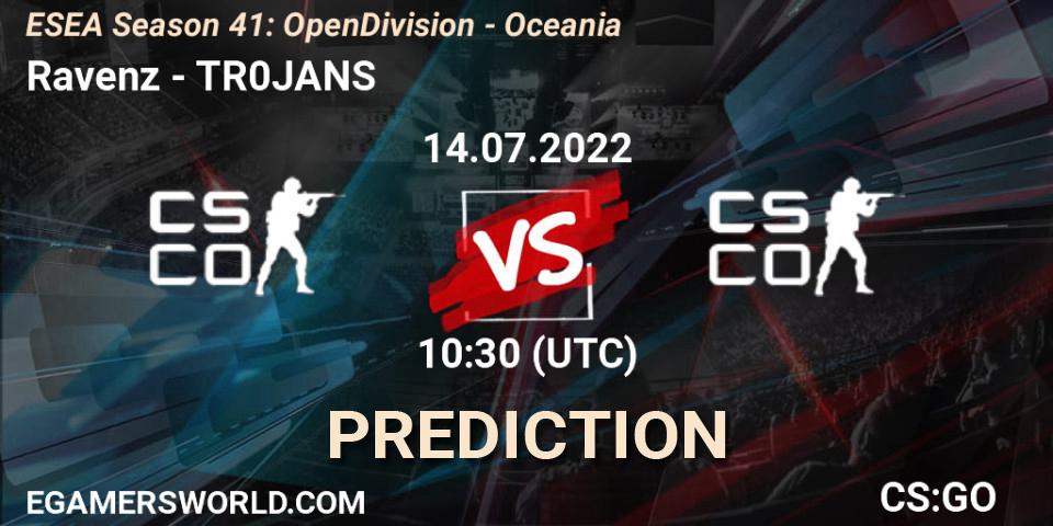 Prognoza Ravenz - TR0JANS. 14.07.2022 at 10:30, Counter-Strike (CS2), ESEA Season 41: Open Division - Oceania