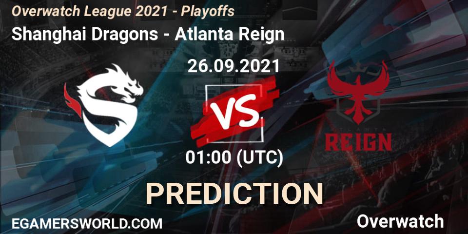 Prognoza Shanghai Dragons - Atlanta Reign. 26.09.2021 at 01:00, Overwatch, Overwatch League 2021 - Playoffs
