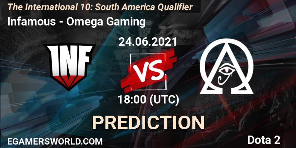 Prognoza Infamous - Omega Gaming. 24.06.21, Dota 2, The International 10: South America Qualifier