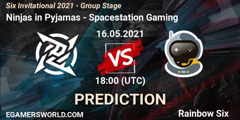 Prognoza Ninjas in Pyjamas - Spacestation Gaming. 16.05.2021 at 18:00, Rainbow Six, Six Invitational 2021 - Group Stage