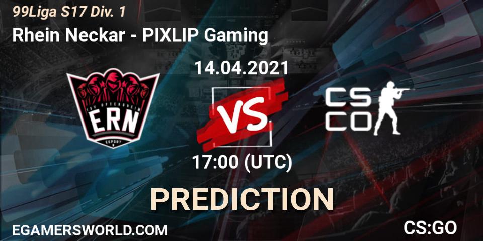 Prognoza Rhein Neckar - PIXLIP Gaming. 26.05.2021 at 17:00, Counter-Strike (CS2), 99Liga S17 Div. 1