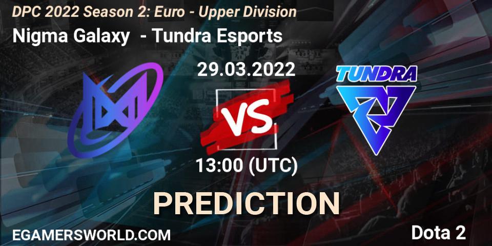 Prognoza Nigma Galaxy - Tundra Esports. 29.03.2022 at 12:55, Dota 2, DPC 2021/2022 Tour 2 (Season 2): WEU (Euro) Divison I (Upper) - DreamLeague Season 17