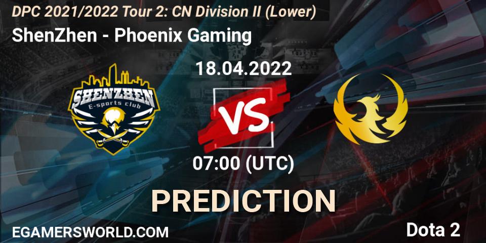 Prognoza ShenZhen - Phoenix Gaming. 18.04.2022 at 07:41, Dota 2, DPC 2021/2022 Tour 2: CN Division II (Lower)
