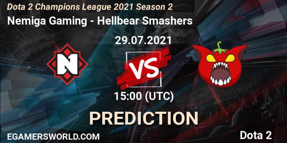 Prognoza Nemiga Gaming - Hellbear Smashers. 29.07.2021 at 15:01, Dota 2, Dota 2 Champions League 2021 Season 2