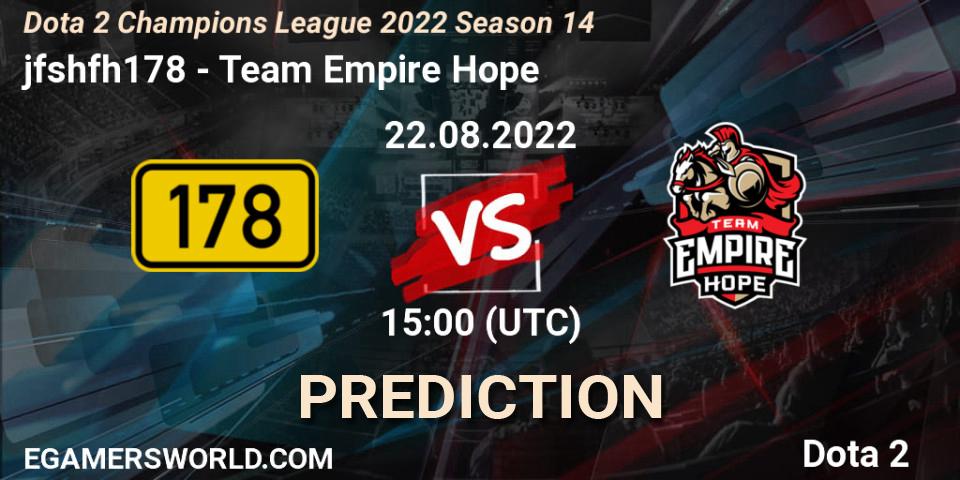 Prognoza meme squad - Team Empire Hope. 22.08.2022 at 15:13, Dota 2, Dota 2 Champions League 2022 Season 14