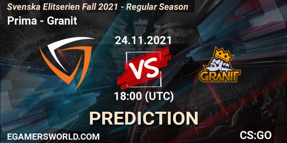 Prognoza Prima - Granit. 24.11.21, CS2 (CS:GO), Svenska Elitserien Fall 2021 - Regular Season