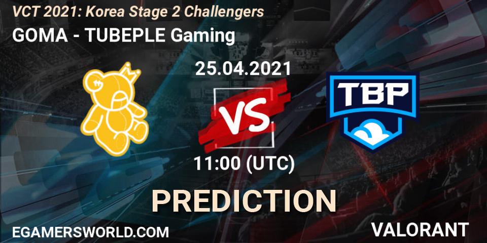 Prognoza GOMA - TUBEPLE Gaming. 25.04.2021 at 11:00, VALORANT, VCT 2021: Korea Stage 2 Challengers