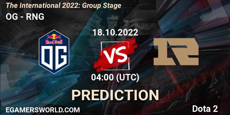 Prognoza OG - RNG. 18.10.22, Dota 2, The International 2022: Group Stage