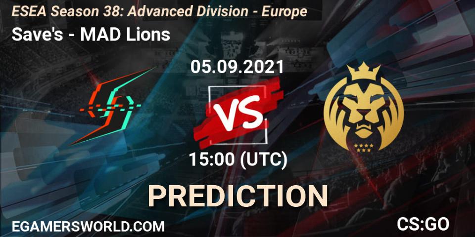 Prognoza Save's - MAD Lions. 05.09.2021 at 15:00, Counter-Strike (CS2), ESEA Season 38: Advanced Division - Europe