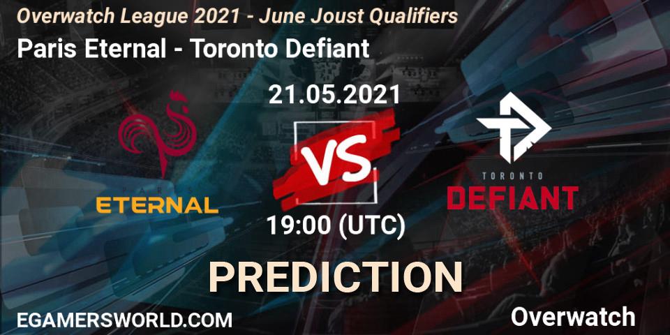 Prognoza Paris Eternal - Toronto Defiant. 21.05.2021 at 19:00, Overwatch, Overwatch League 2021 - June Joust Qualifiers
