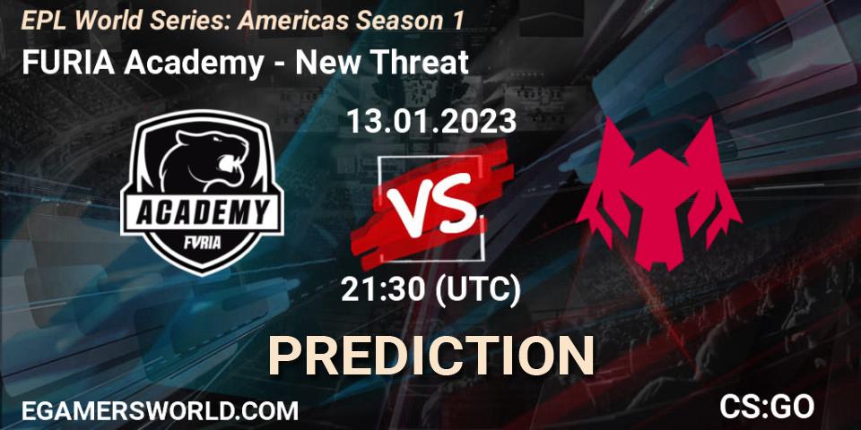 Prognoza FURIA Academy - New Threat. 13.01.23, CS2 (CS:GO), EPL World Series: Americas Season 1