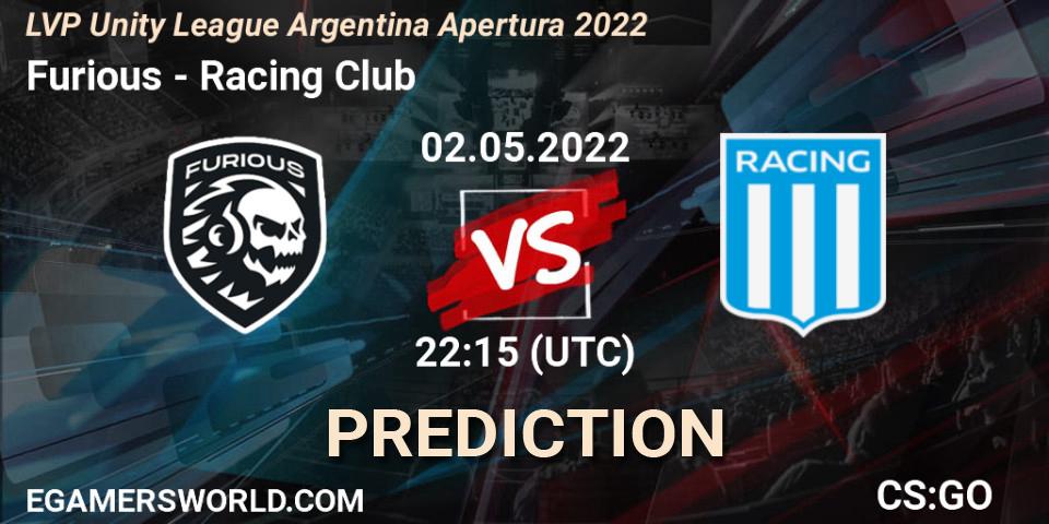 Prognoza Furious - Racing Club. 02.05.2022 at 22:15, Counter-Strike (CS2), LVP Unity League Argentina Apertura 2022