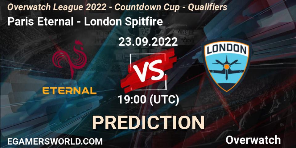 Prognoza Paris Eternal - London Spitfire. 23.09.22, Overwatch, Overwatch League 2022 - Countdown Cup - Qualifiers