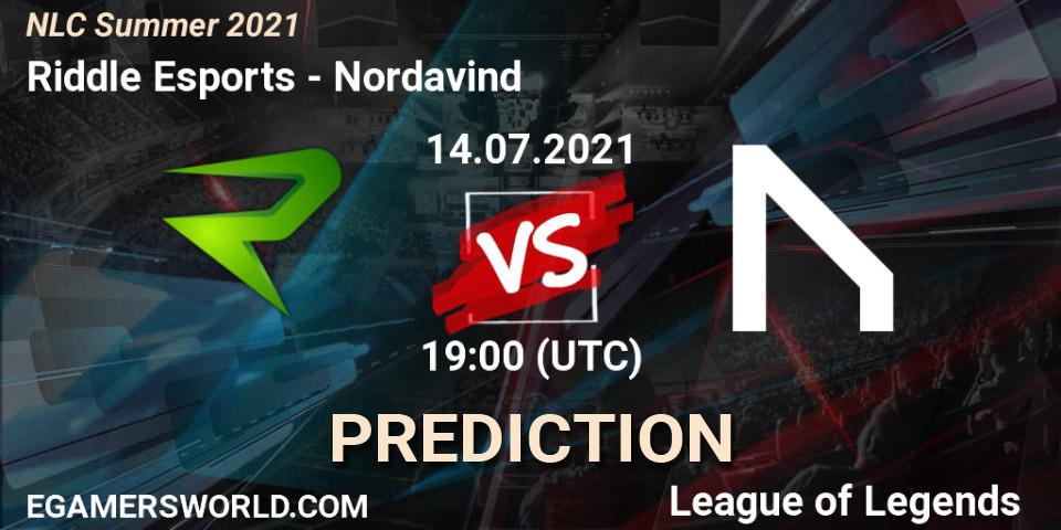 Prognoza Riddle Esports - Nordavind. 14.07.2021 at 19:00, LoL, NLC Summer 2021
