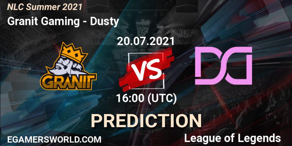 Prognoza Granit Gaming - Dusty. 20.07.2021 at 16:00, LoL, NLC Summer 2021