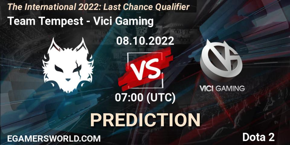 Prognoza Team Tempest - Vici Gaming. 08.10.22, Dota 2, The International 2022: Last Chance Qualifier