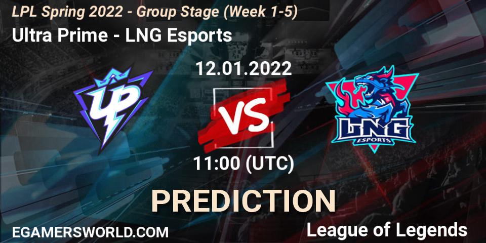 Prognoza Ultra Prime - LNG Esports. 12.01.2022 at 11:00, LoL, LPL Spring 2022 - Group Stage (Week 1-5)