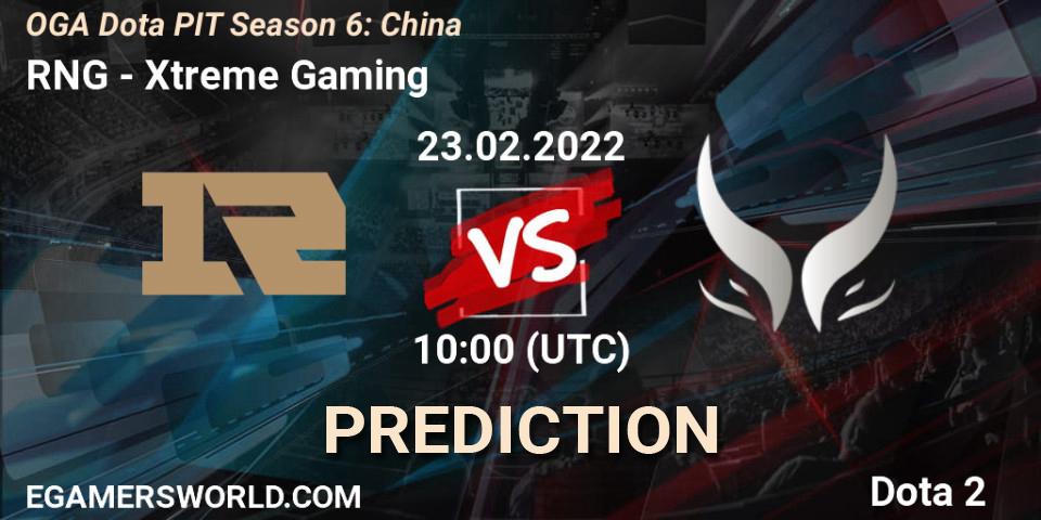 Prognoza RNG - Xtreme Gaming. 23.02.2022 at 10:00, Dota 2, OGA Dota PIT Season 6: China