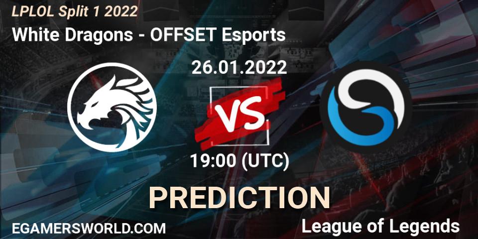 Prognoza White Dragons - OFFSET Esports. 26.01.2022 at 19:00, LoL, LPLOL Split 1 2022
