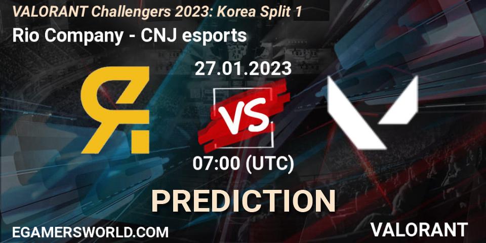 Prognoza Rio Company - CNJ Esports. 27.01.23, VALORANT, VALORANT Challengers 2023: Korea Split 1