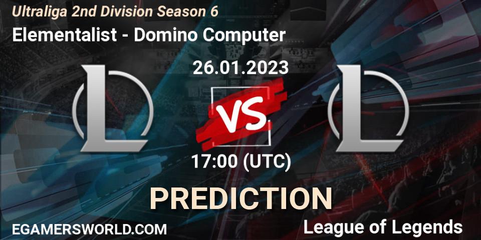 Prognoza Elementalist - Domino Computer. 26.01.2023 at 17:00, LoL, Ultraliga 2nd Division Season 6