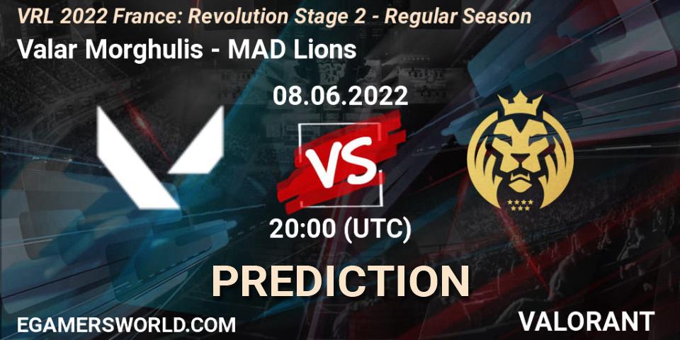 Prognoza Valar Morghulis - MAD Lions. 08.06.2022 at 20:25, VALORANT, VRL 2022 France: Revolution Stage 2 - Regular Season