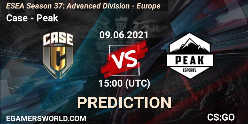 Prognoza Case - Peak. 09.06.2021 at 15:00, Counter-Strike (CS2), ESEA Season 37: Advanced Division - Europe