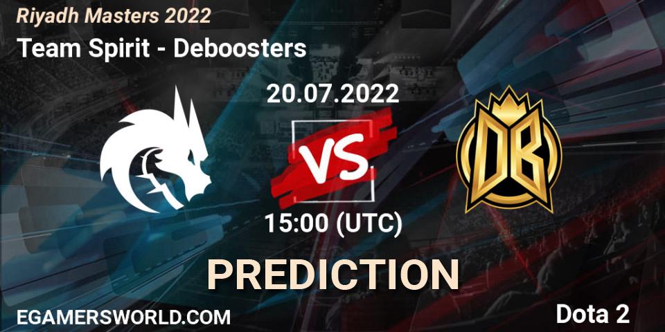 Prognoza Team Spirit - Deboosters. 20.07.2022 at 15:00, Dota 2, Riyadh Masters 2022