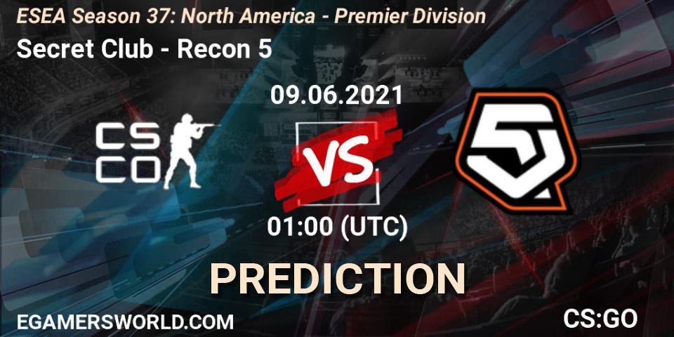 Prognoza Secret Club - Recon 5. 09.06.2021 at 01:00, Counter-Strike (CS2), ESEA Season 37: North America - Premier Division