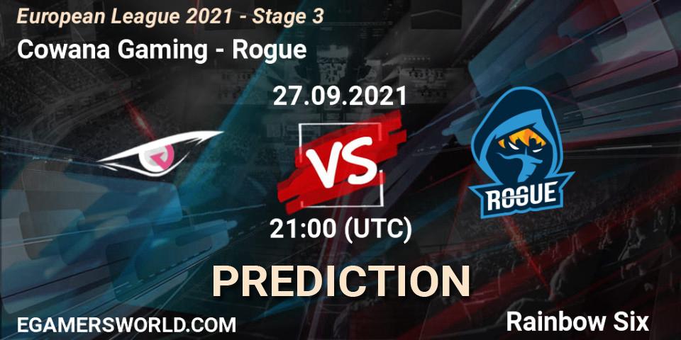 Prognoza Cowana Gaming - Rogue. 27.09.2021 at 21:00, Rainbow Six, European League 2021 - Stage 3