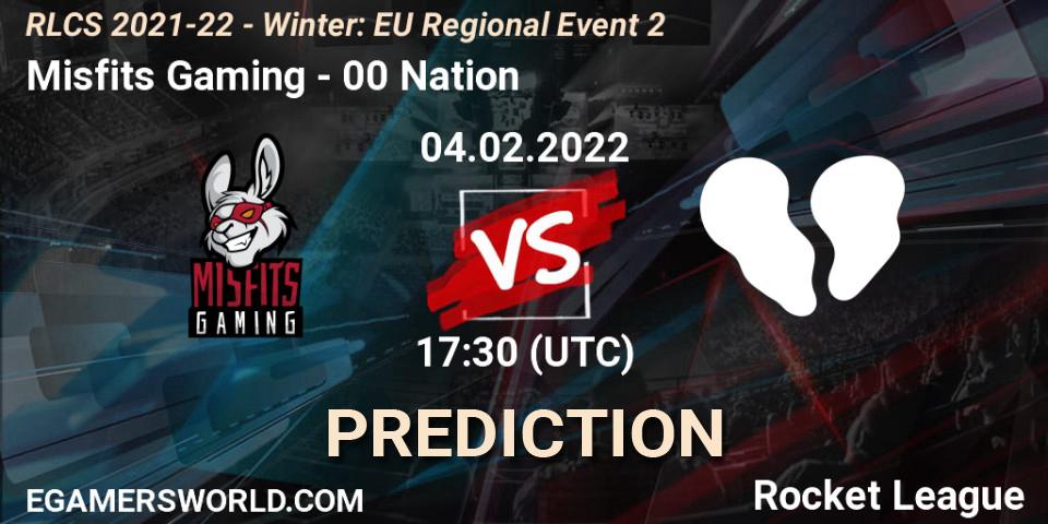 Prognoza Misfits Gaming - 00 Nation. 04.02.2022 at 17:30, Rocket League, RLCS 2021-22 - Winter: EU Regional Event 2