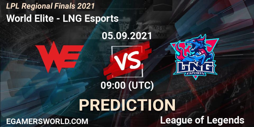Prognoza World Elite - LNG Esports. 05.09.2021 at 10:00, LoL, LPL Regional Finals 2021