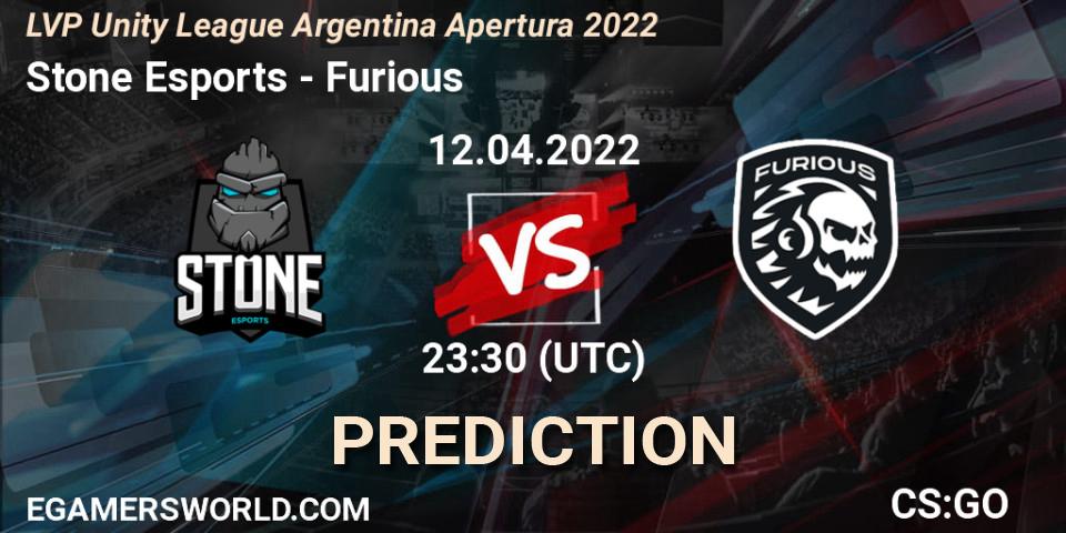 Prognoza Stone Esports - Furious. 12.04.2022 at 23:30, Counter-Strike (CS2), LVP Unity League Argentina Apertura 2022