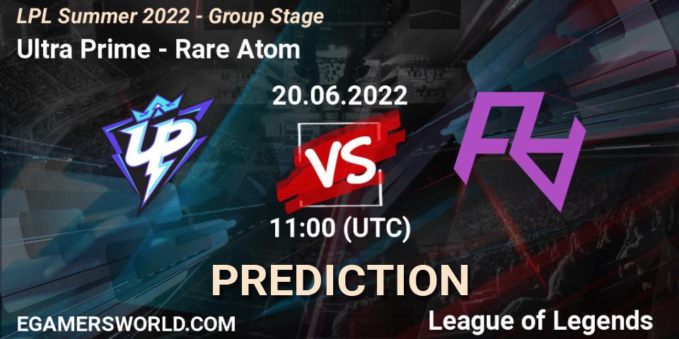 Prognoza Ultra Prime - Rare Atom. 20.06.2022 at 11:30, LoL, LPL Summer 2022 - Group Stage