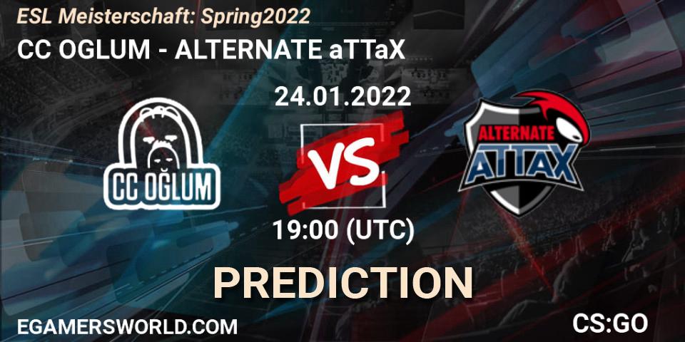 Prognoza CC OGLUM - ALTERNATE aTTaX. 24.01.2022 at 19:00, Counter-Strike (CS2), ESL Meisterschaft: Spring 2022